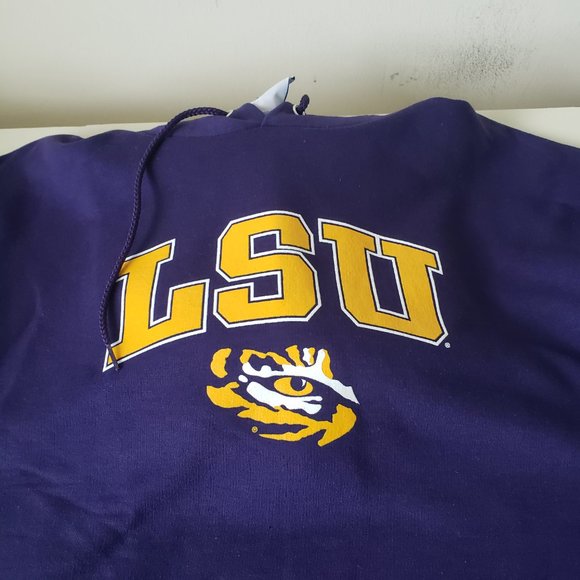 Champion LSU Tigers Hoodie Sweatshirt Mens XXL 2XL Eye Logo NCAA Purple NWT - Picture 2 of 9